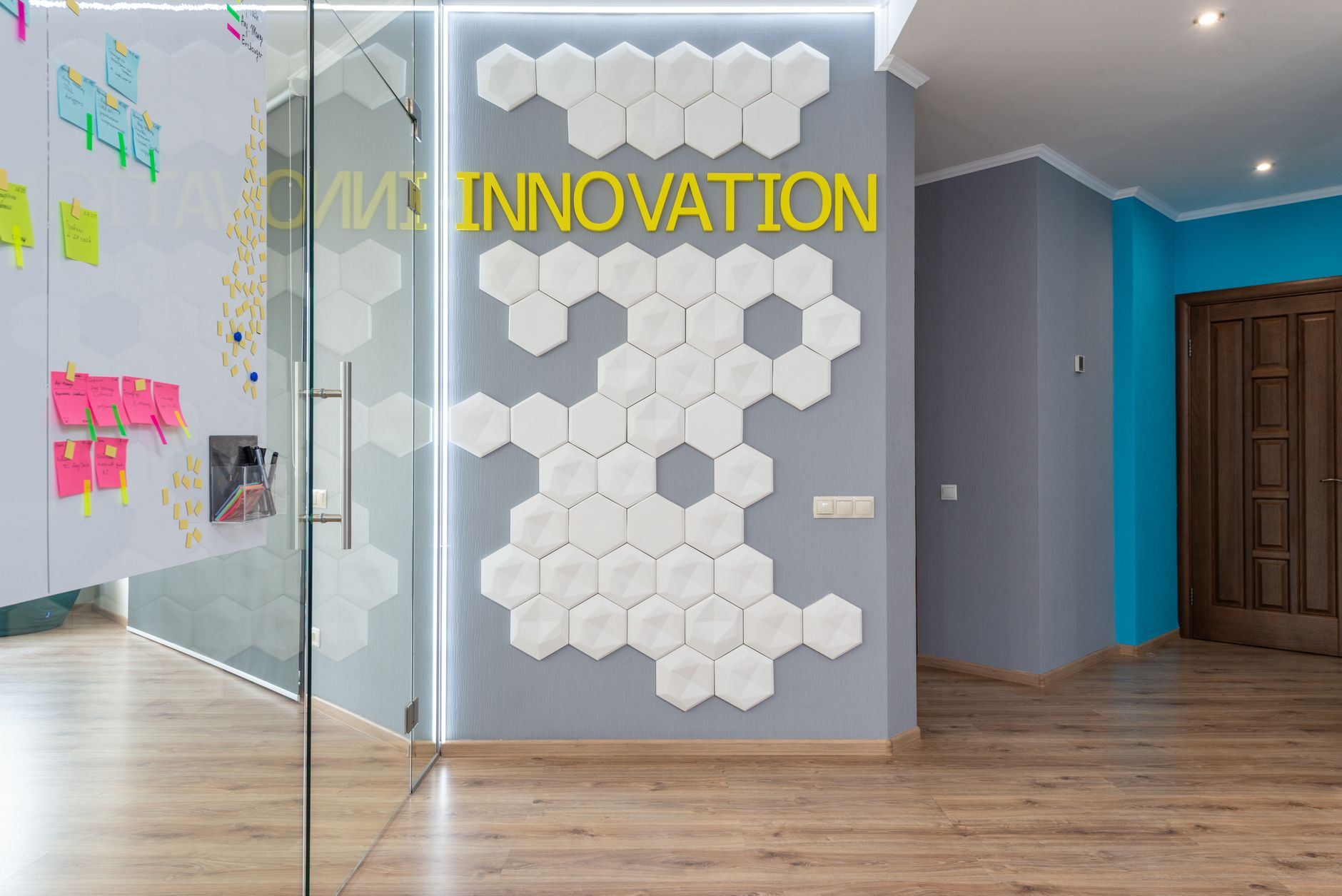 Cybersecurity office lobby